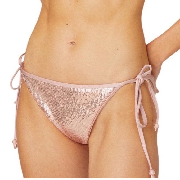 Shoshanna Other - NWT Shoshanna Bikini Bottom‎ Swimsuit XS Rose Gold Sequins MSRP $175